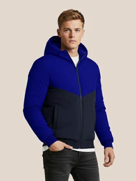 Payper Zipper Winter Jacket For Men-Royal Blue & Navy-PH05