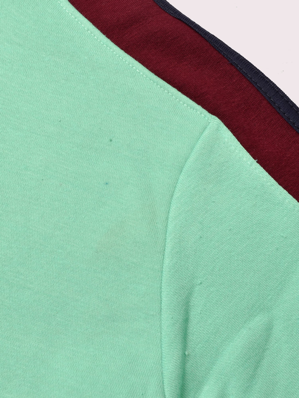 Louis Vicaci Fleece Zipper Tracksuit For Ladies-Light Green with Maroon Stripe-BR366