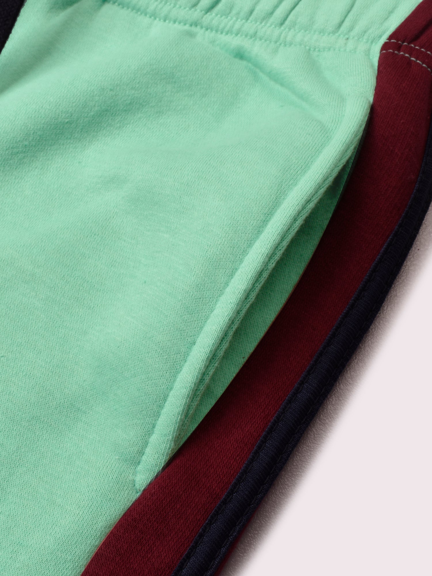 Louis Vicaci Fleece Zipper Tracksuit For Ladies-Light Green with Maroon Stripe-BR366