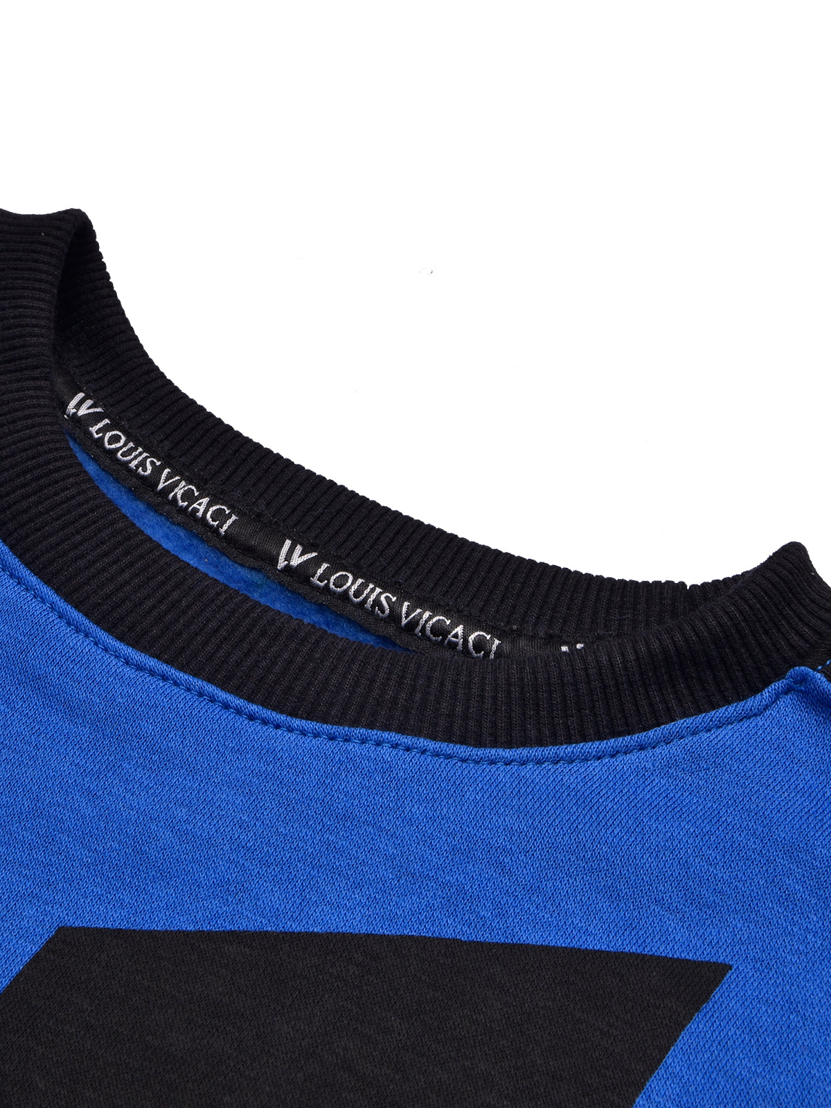 BTS Fleece Tracksuit For Kids-Dark Blue with Black-BR878