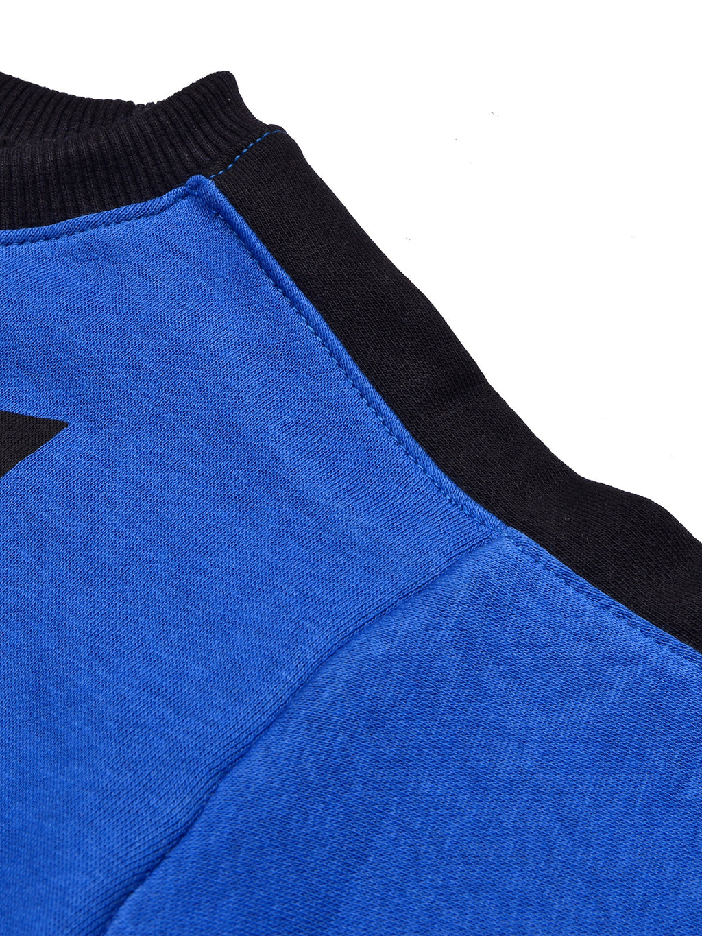 BTS Fleece Tracksuit For Kids-Dark Blue with Black-BR878