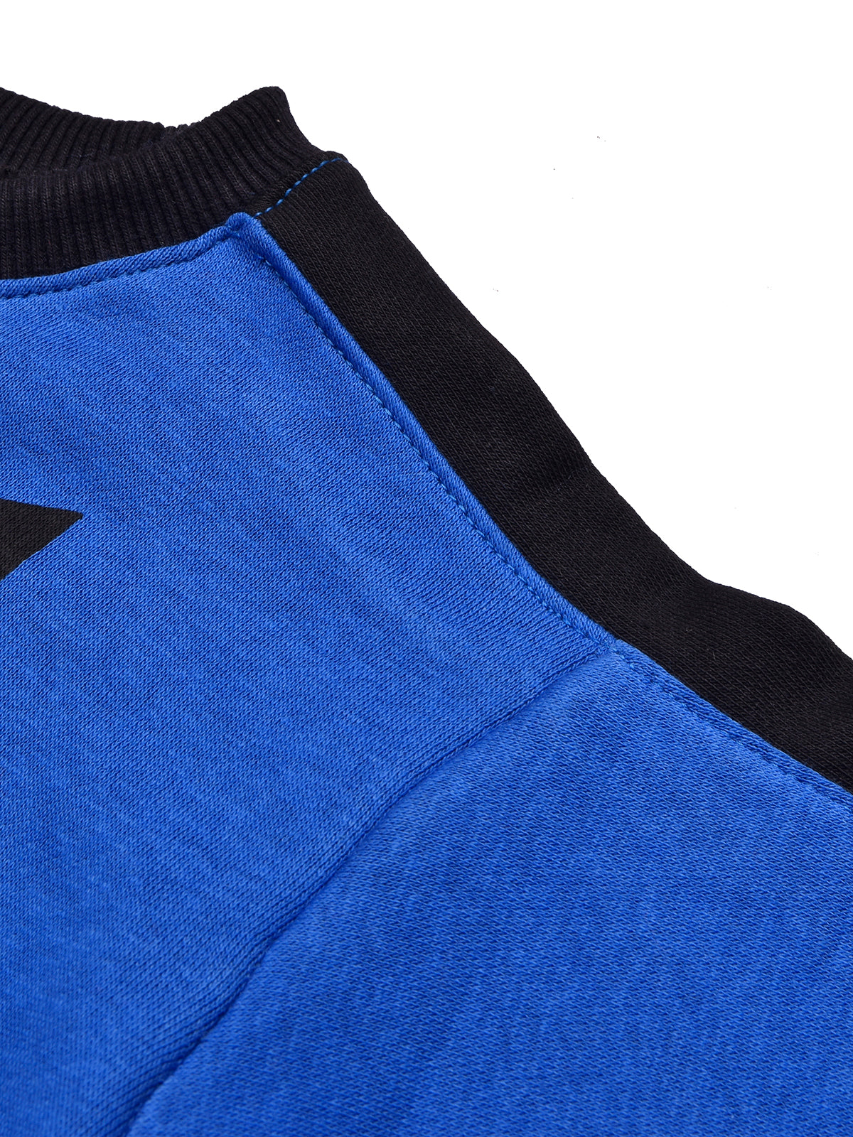 BTS Fleece Tracksuit For Kids-Dark Blue with Black-BR878