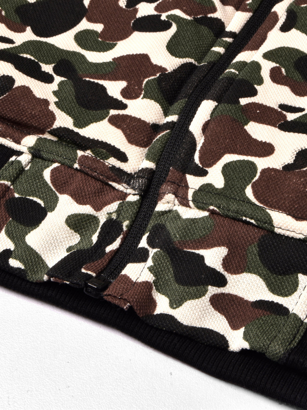 Louis Vicaci Fur Zipper Mock Neck Jacket For Men-Camouflage-RT2107