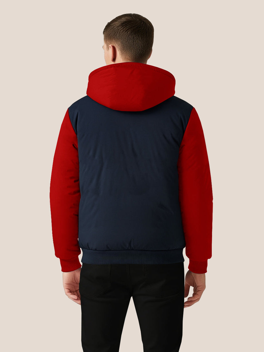 Payper Zipper Winter Jacket For Men-Red & Navy-PH04