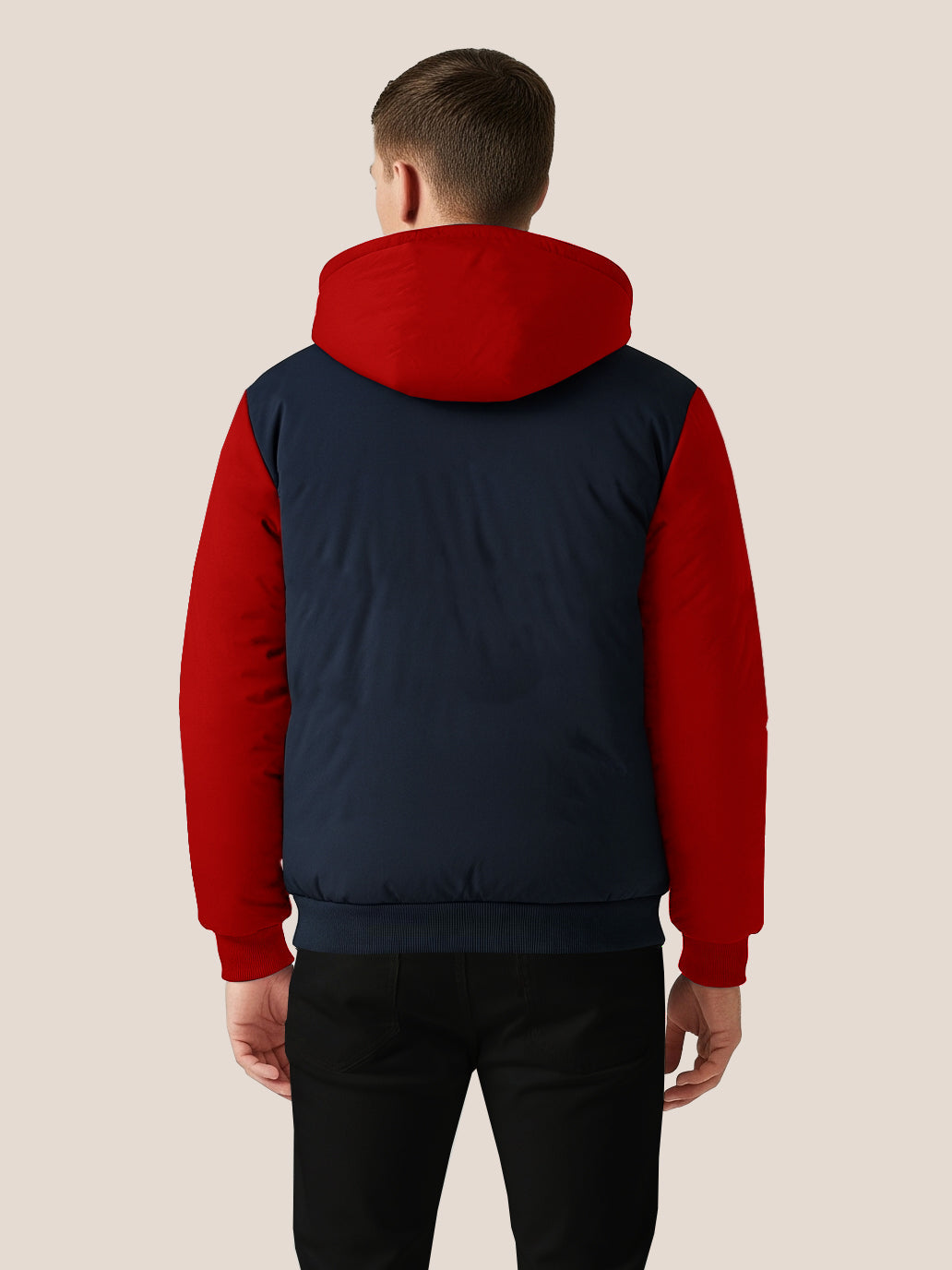 Payper Zipper Winter Jacket For Men-Red & Navy-PH04