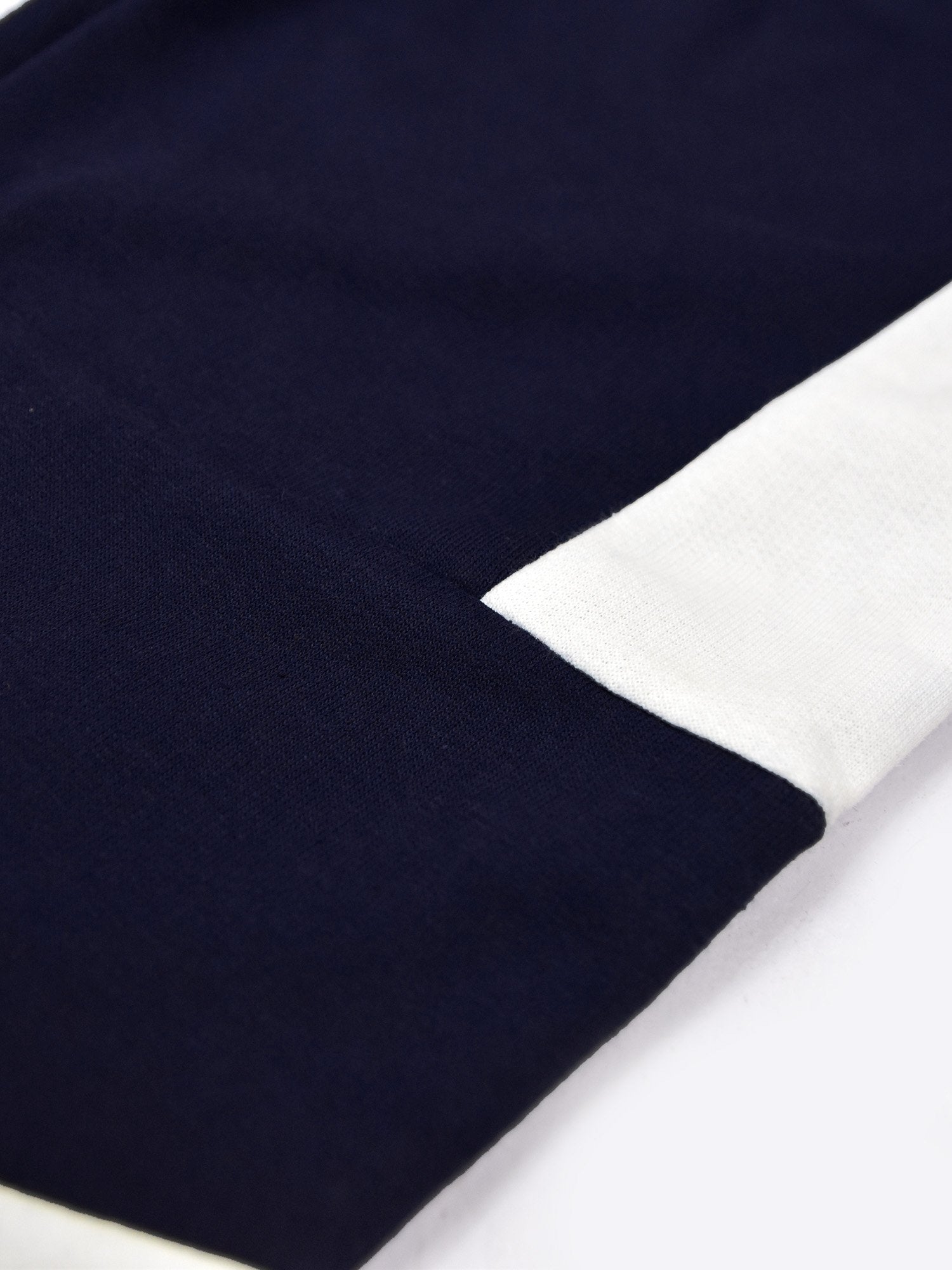 Y.F.K Fleece Jogger Trouser For Kids-Navy with White Panels-BR923